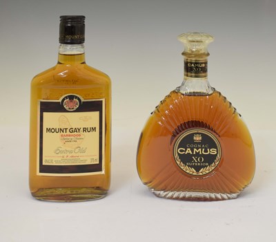 Lot 339 - Camus XO Superior Cognac, together with Mount Gay Barbados Extra Old Rum