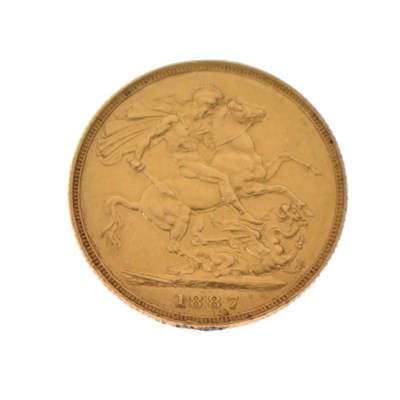 Lot 122 - Queen Victoria gold sovereign, 1887