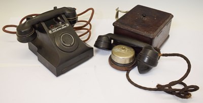 Lot 241 - Railway Interest - Bakelite telphone and wooden telephone box