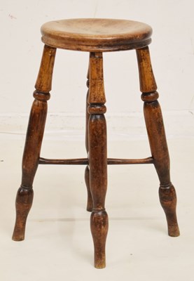 Lot 581 - Victorian sycamore and fruitwood stool