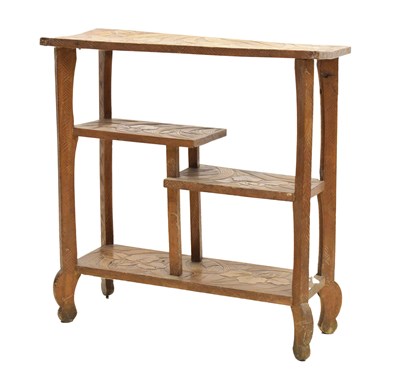 Lot 558 - Late 19th century asymmetrical open bookcase in the Japanese manner