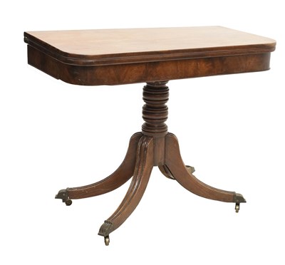 Lot 576 - Regency mahogany rectangular fold-over tea table