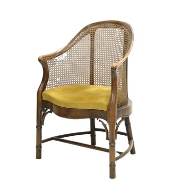 Lot 621 - Edwardian stained beech framed tub-shaped bergere
