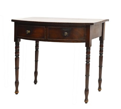 Lot 577 - 19th century mahogany bowfront side table