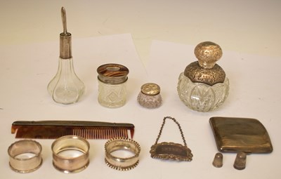 Lot 87 - Quantity of silver and white metal mounted items