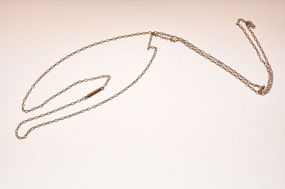 Lot Antique yellow metal trace chain