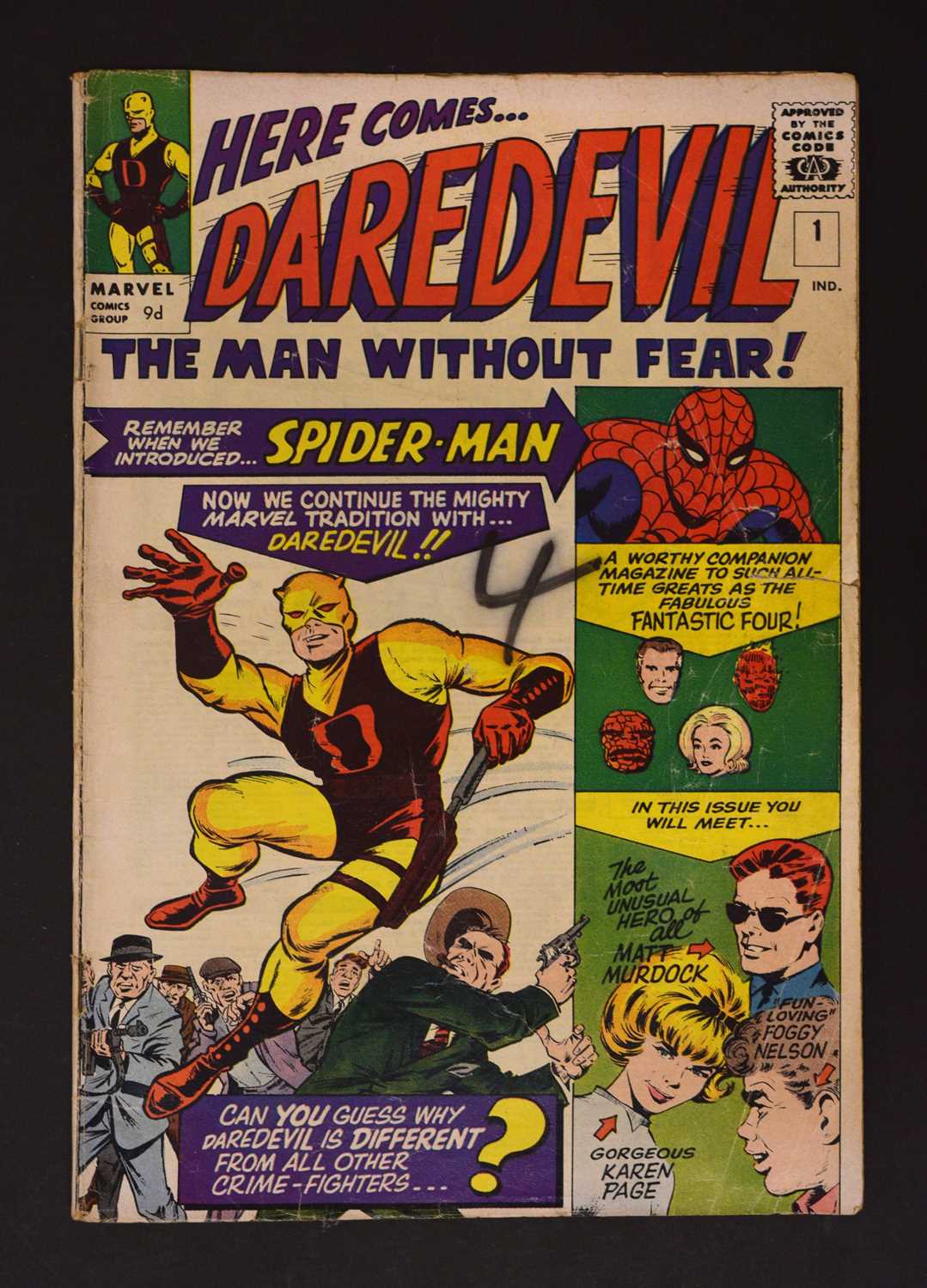 Lot Here Comes...Daredevil The Man Without Fear!, No. 1, (Marvel Comics, April 1964)