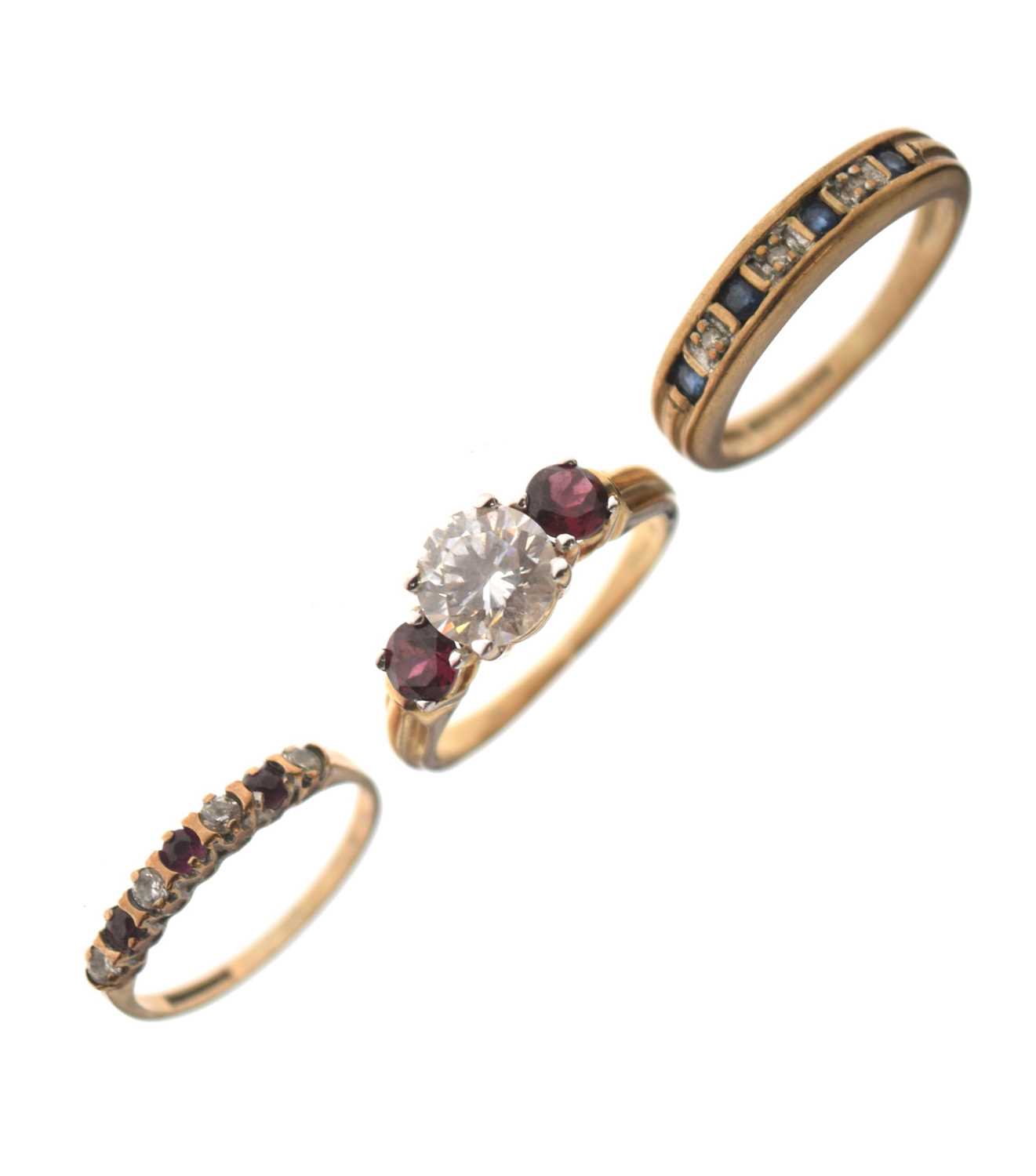 Lot 25 - Three 9ct gold dress rings
