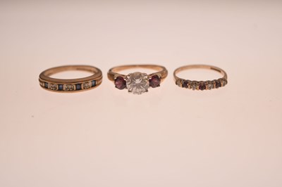 Lot 25 - Three 9ct gold dress rings