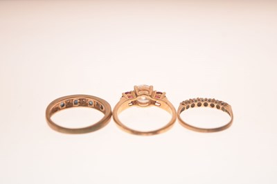 Lot 25 - Three 9ct gold dress rings