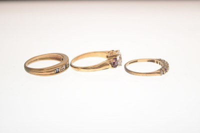 Lot 25 - Three 9ct gold dress rings