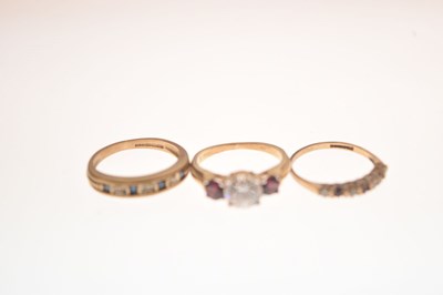 Lot 25 - Three 9ct gold dress rings