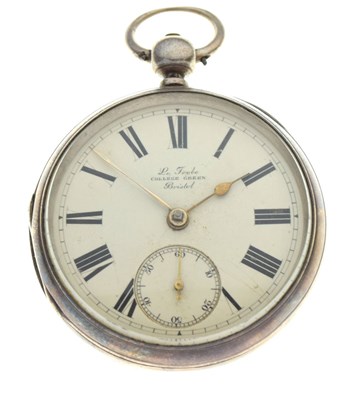Lot 109 - Late 19th Century Silver pocket watch - 'La Trobe, College Green, Bristol'