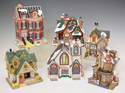 Lot 427 - Lemax - Six Christmas-themed lighted buildings