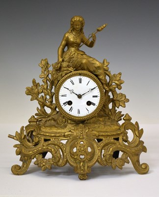Lot 547 - Japy Freres - Mid 19th century French gilt spelter mantel clock