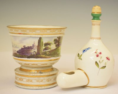 Lot 396 - Early 19th century porcelain cache pot and stand, etc