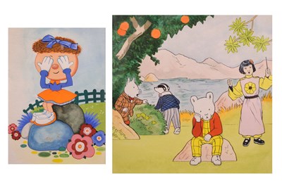 Lot 339 - After Alfred Bestall - Rupert the Bear illustration, together with the Magic Roundabout illustration