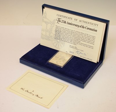 Lot 187 - Elizabeth II silver ingot issued by the Danbury Mint