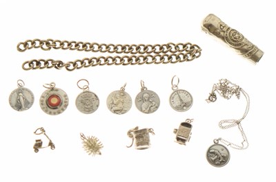 Lot 195 - Small collection of silver items, including charms, etc