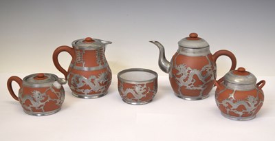 Lot 452 - Chinese Yixing red stoneware service - 'Hsin Ho Cheng Whieaiwei'