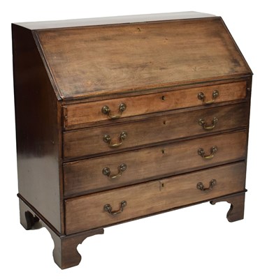 Lot 583 - George III mahogany bureau