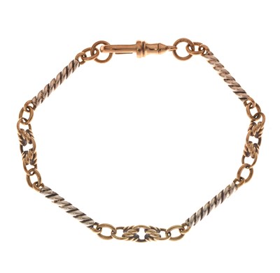 Lot 105 - 9ct yellow and white gold fancy link bracelet