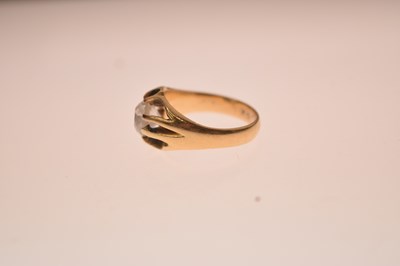 Lot 2 - Diamond single stone yellow metal ring