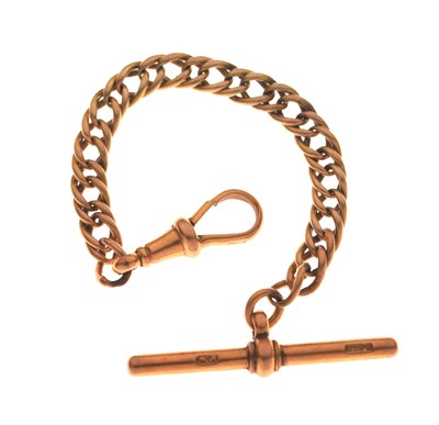 Lot 146 - 9ct gold 'Albert' bracelet with T-bar