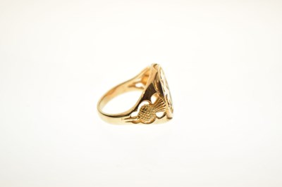 Lot 41 - 9ct gold signet ring depicting lion rampant