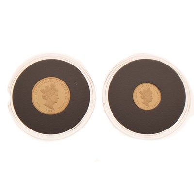 Lot 234 - Tristan da Cunha - Elizabeth II gold proof half sovereign and quarter sovereign, 2021