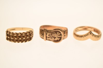 Lot 29 - Three 9ct gold rings (3)
