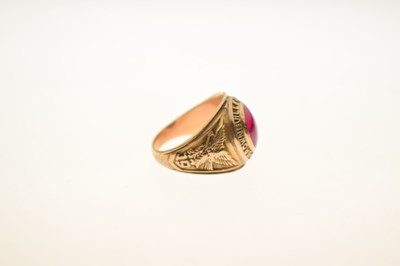 Lot 16 - American yellow metal college ring for Brownsville High School 1962