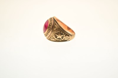 Lot 16 - American yellow metal college ring for Brownsville High School 1962