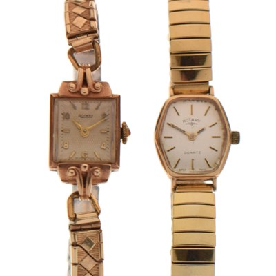 Lot 180 - Rotary - Lady's 1950s 9ct gold cased bracelet watch