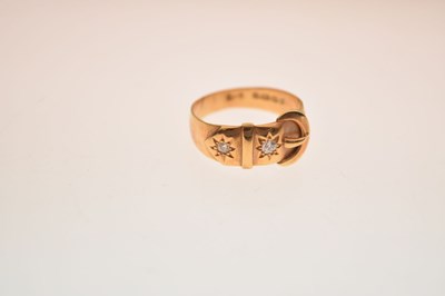 Lot 12 - Edwardian 18ct gold diamond set buckle ring