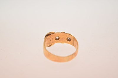 Lot 12 - Edwardian 18ct gold diamond set buckle ring