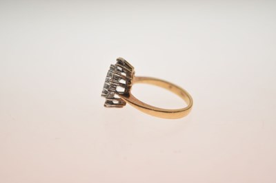 Lot 9 - Aquamarine and diamond 18ct gold cluster ring