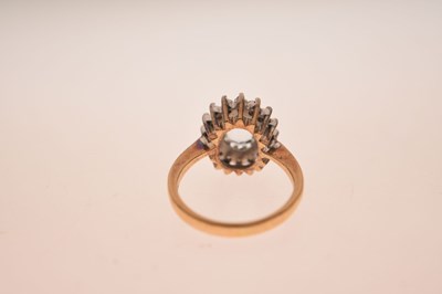 Lot 9 - Aquamarine and diamond 18ct gold cluster ring