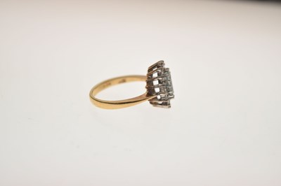 Lot 9 - Aquamarine and diamond 18ct gold cluster ring