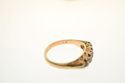 Lot 22 - 9ct gold three-stone gypsy ring and a gypsy set ring (2)