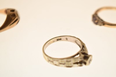 Lot 23 - Four 9ct gold dress rings (a/f)
