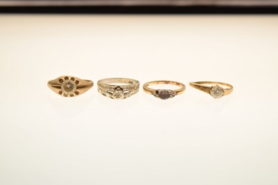 Lot 23 - Four 9ct gold dress rings (a/f)