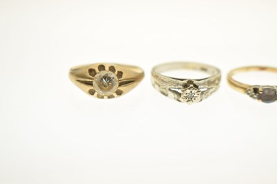 Lot 23 - Four 9ct gold dress rings (a/f)