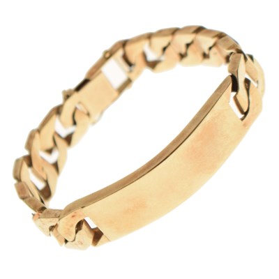 Lot 124 - 9ct gold heavy curb link identity bracelet