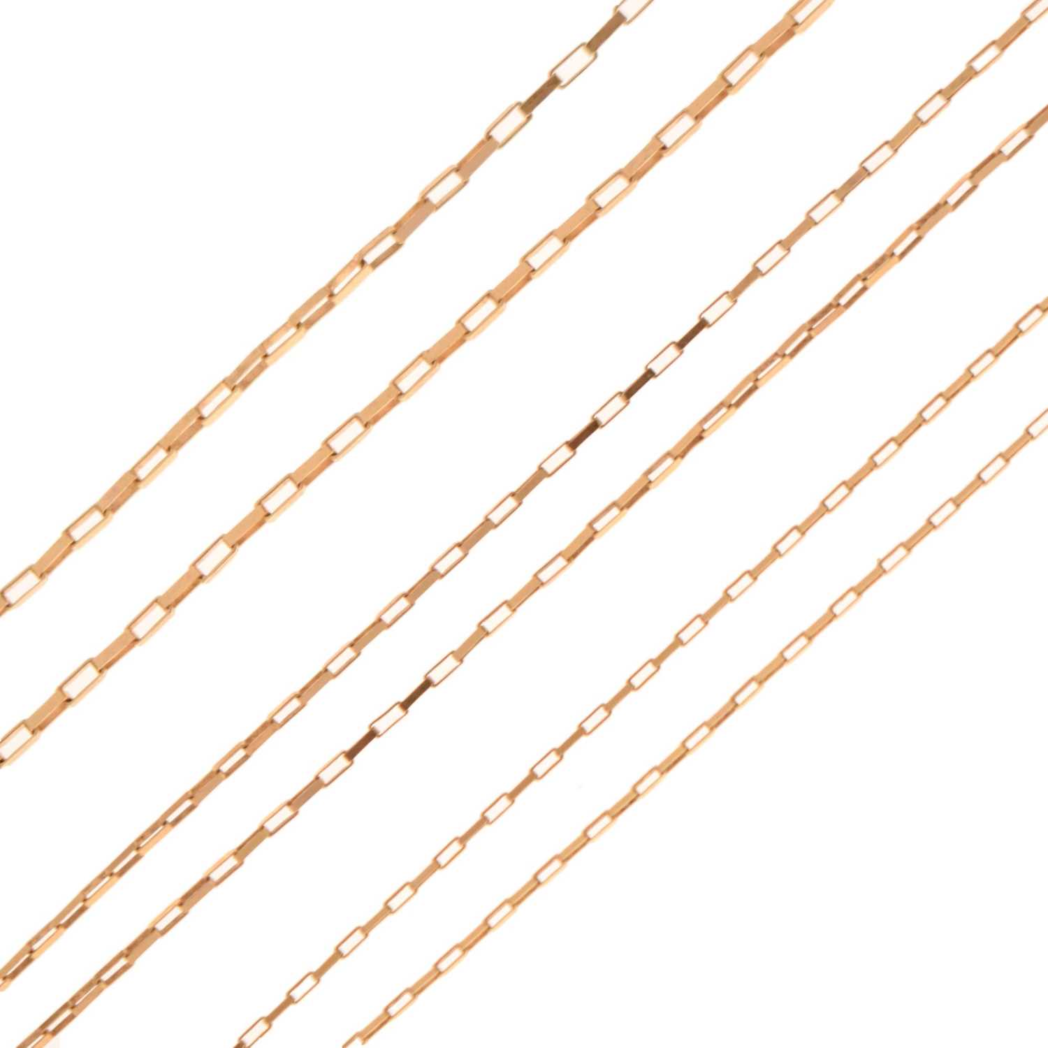 Lot 89 - Three 9ct gold brick link necklaces
