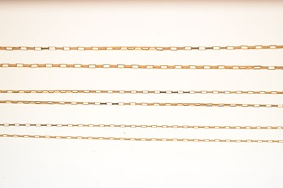Lot 89 - Three 9ct gold brick link necklaces