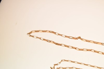 Lot 89 - Three 9ct gold brick link necklaces