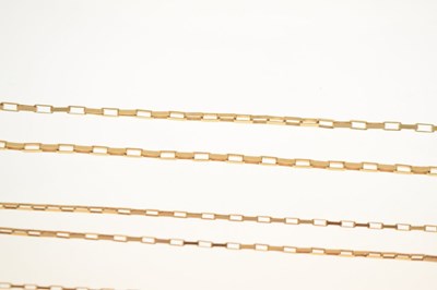 Lot 89 - Three 9ct gold brick link necklaces