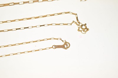 Lot 89 - Three 9ct gold brick link necklaces