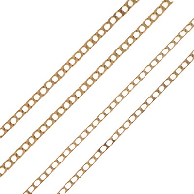 Lot 91 - Two 9ct gold filed curb link necklaces